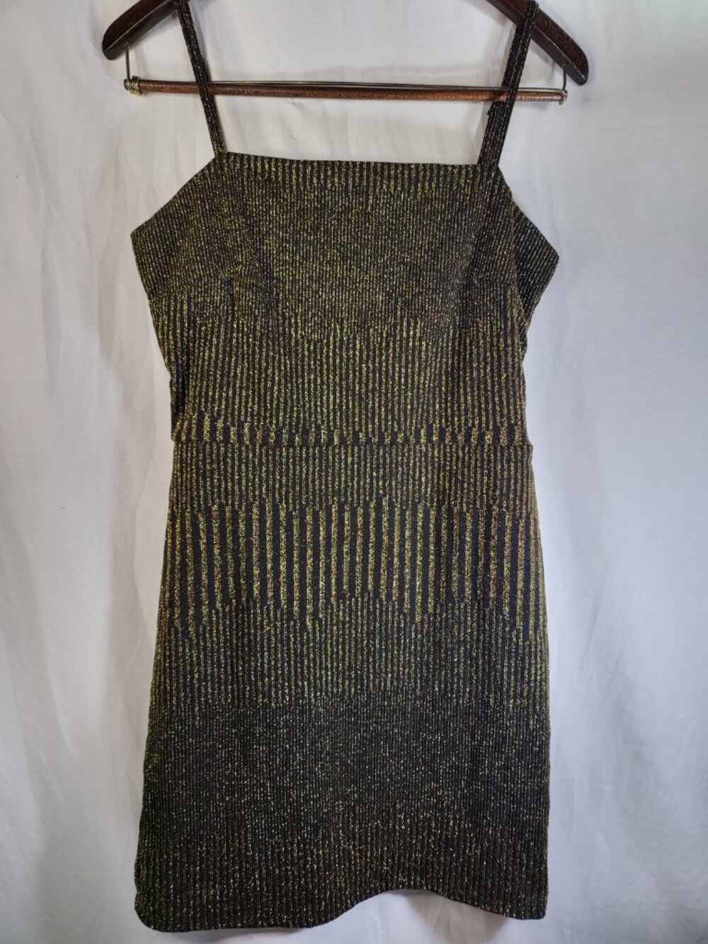 Mi Ami Gold & Black Metallic‎ Bodycon Dress – Size L